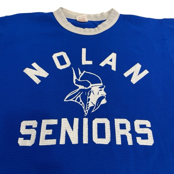 Russell Athletic Jersey Ringer Jersey T Mens Shirt Sz L VTG Viking Spirit of 76 - Picture 4 of 9